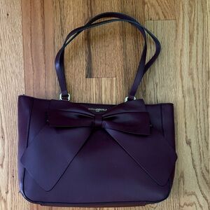 Karl Lagerfeld Dark Purple Bow Shoulder Bag